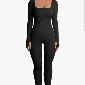 QQQ Womens yoga ribbed one piece workout romper